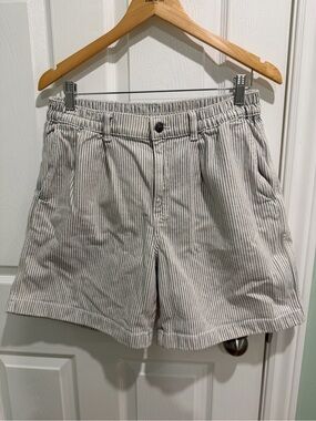 Aerie Relaxed Striped Denim Shorts